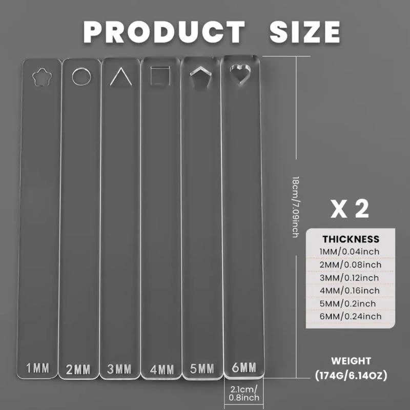 

12pcs Practical Clay Thickness Guides for Professional and Hobbyist Use