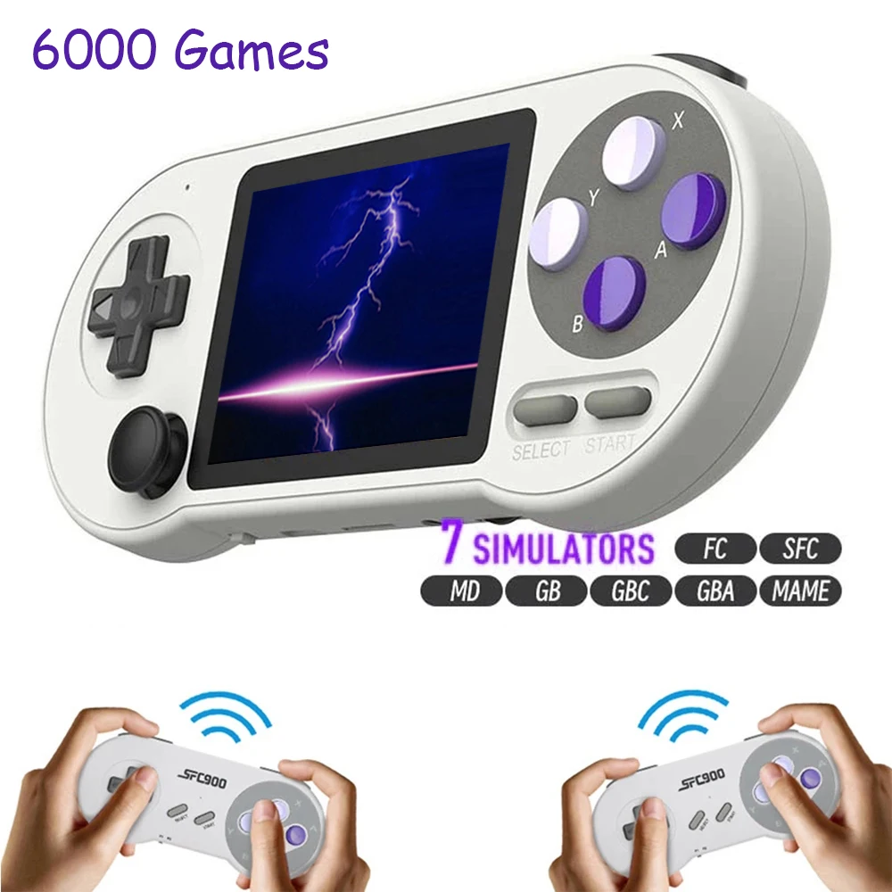 SF2000 Handheld Retro Game Console With Wireless Controller Portable Video Player Children's Cheap Gift Toys 6000 Games