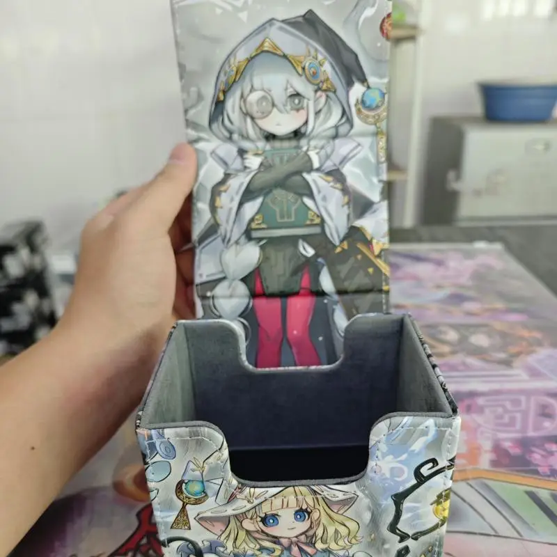 Anime Game Yu Gi Oh OCG TCG Card Box Leather Storage Box PU Material Asteria Risette of The White Woods Collection Gift Toys