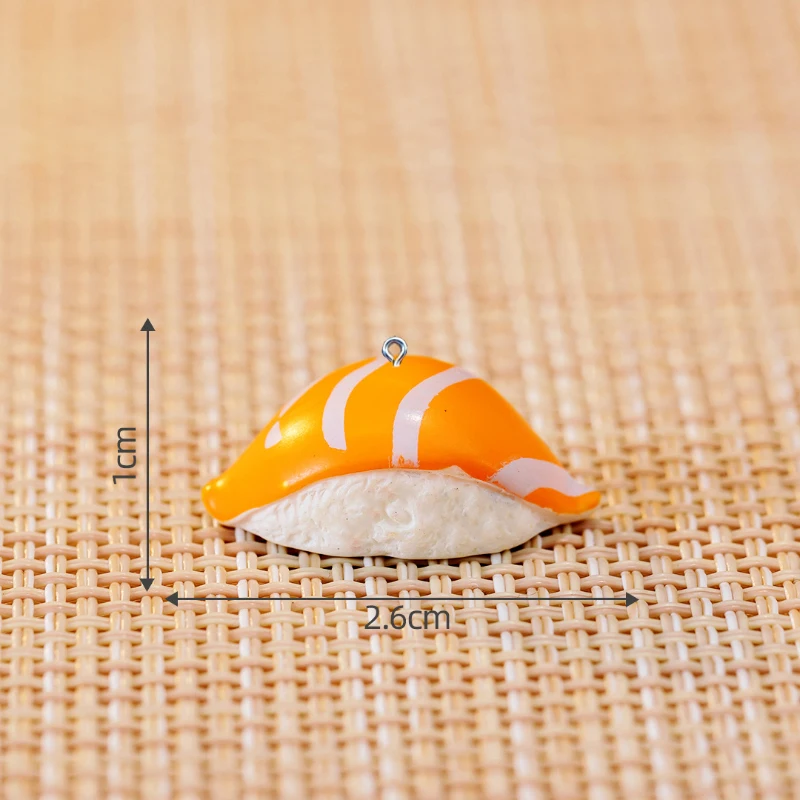 10Pcs Simulation Cute Sushi Series Resin Charms Pendants For Jewelry Making DIY Earring Necklace Keychain Decoration Accessories