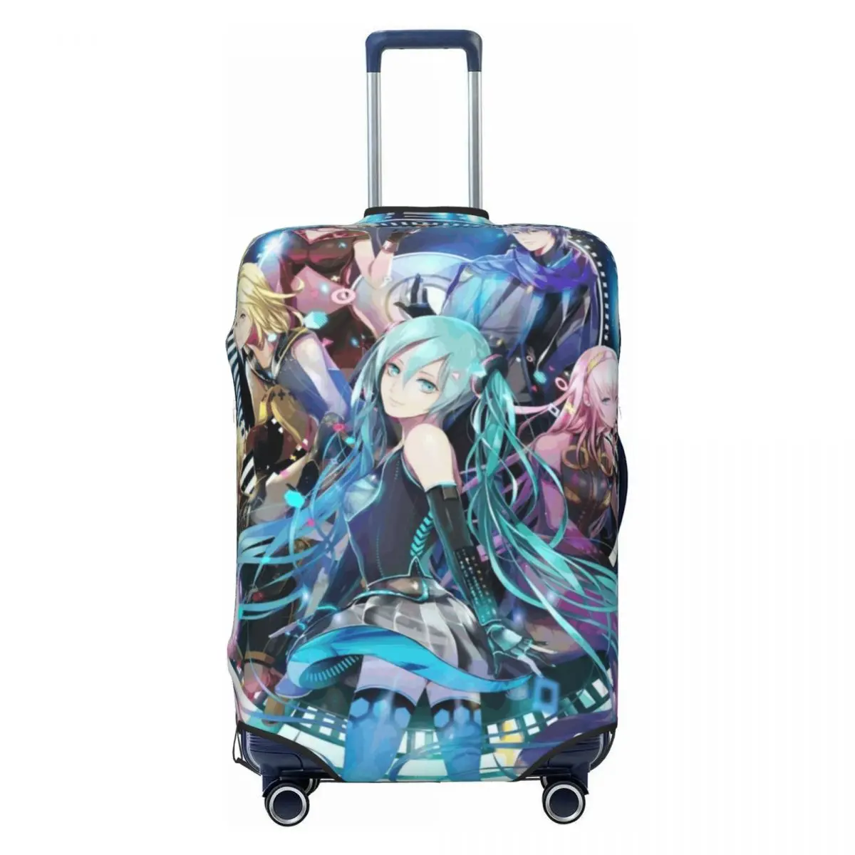 カスタムファッション初音ミク-vocaloid-ロックアニメ荷物カバープロテクター洗える旅行スーツケースカバー