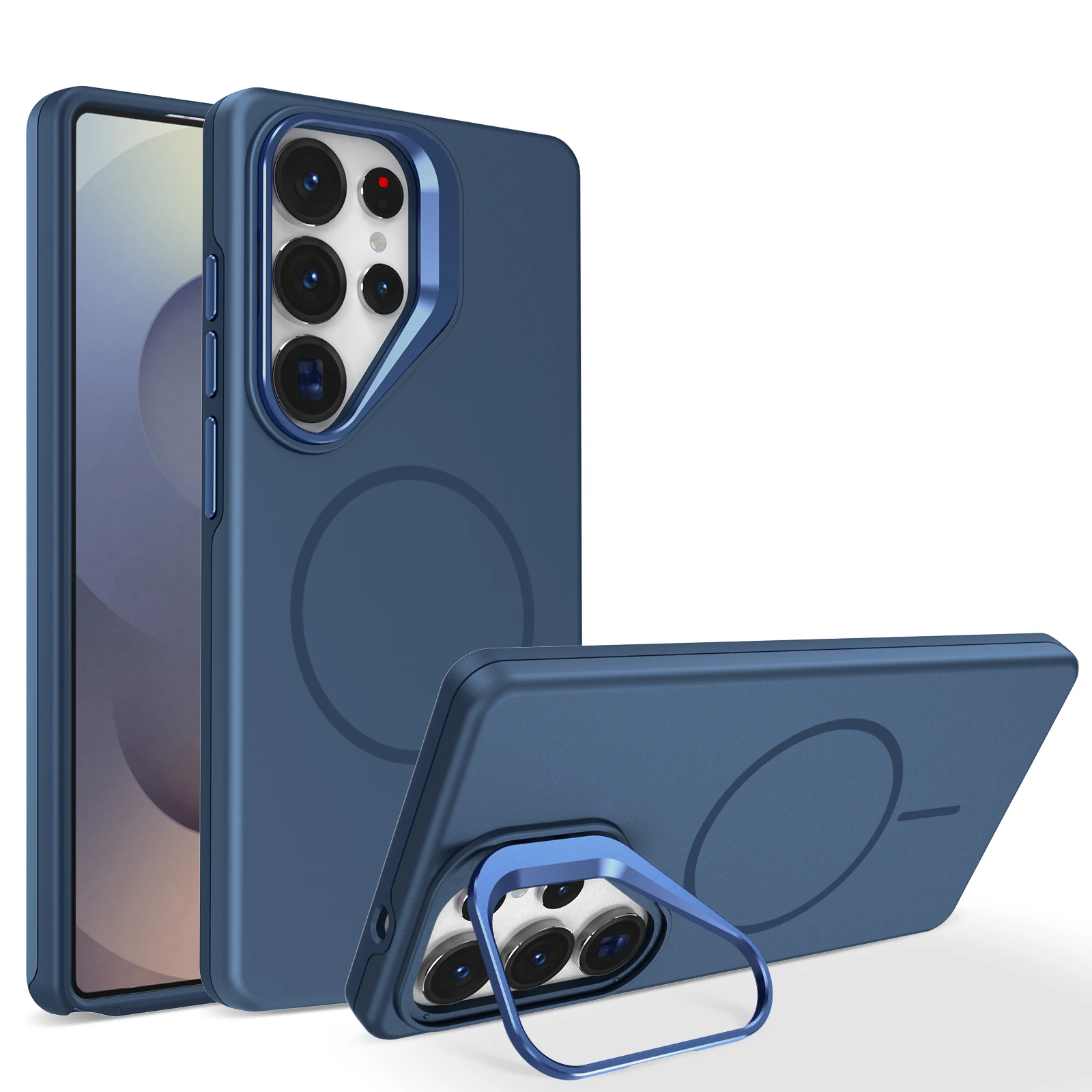 Magnetische Handyhülle für Samsung Galaxy S26 S25 S22 Ultra S24 S23 Plus S24 FE S25 Edge mit Objektivschutz und Ständer, Kompatibel mit MagSafe