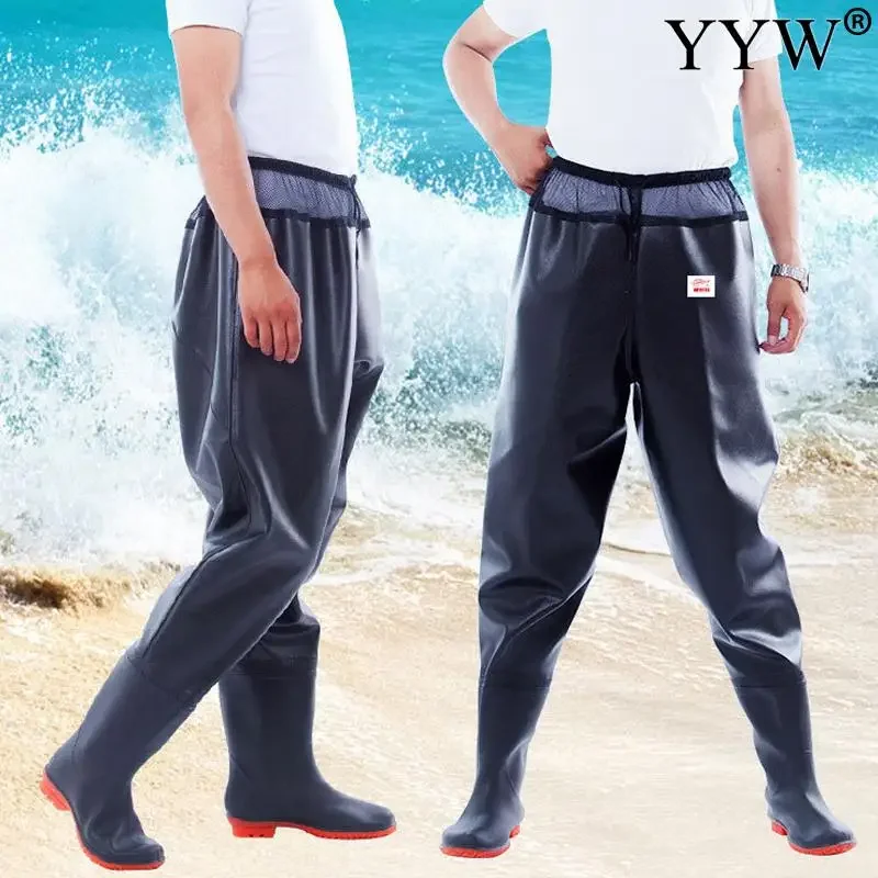 Waterproof Fishing Waist Waders Pants Rain Boots Oxford Sole Hunting Wading Trouser Adult Men Women Fishery Gear Fishing Apparel