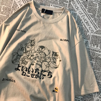 It's Like A New Year American Retro Fun Printed Short Sleeved T-shirt With Trendy women's Men Street Style Loose Half Sleeve