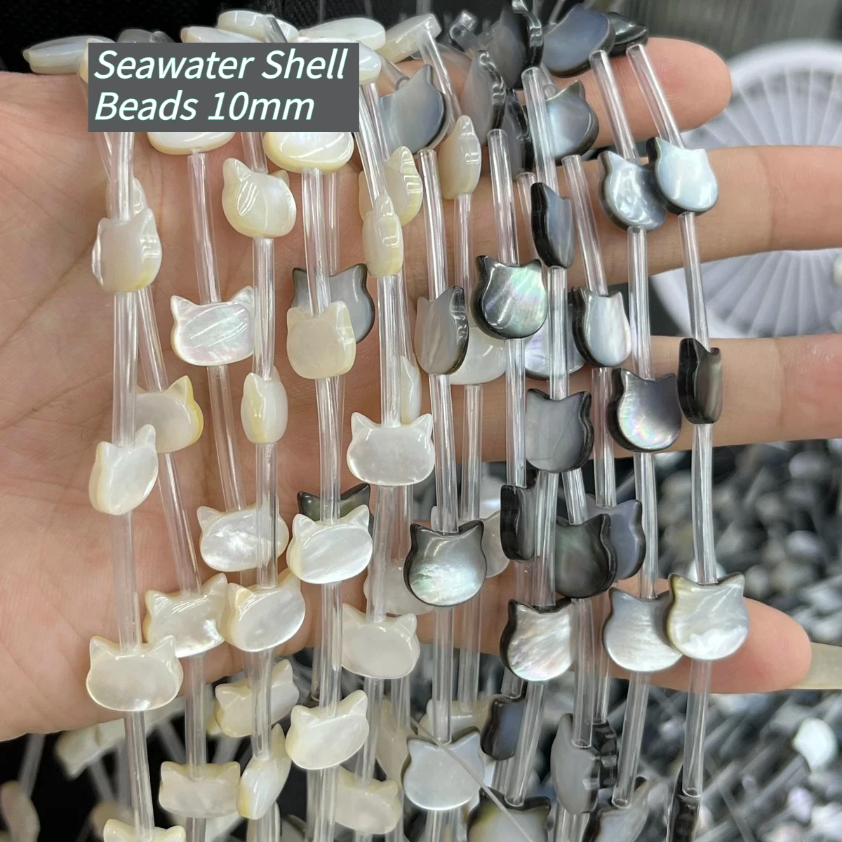 

Seawater Shell Beads 10mm Cute Cat Head Shape Loose Shell Beads for Necklace Earrings Jewelry Making Accessories