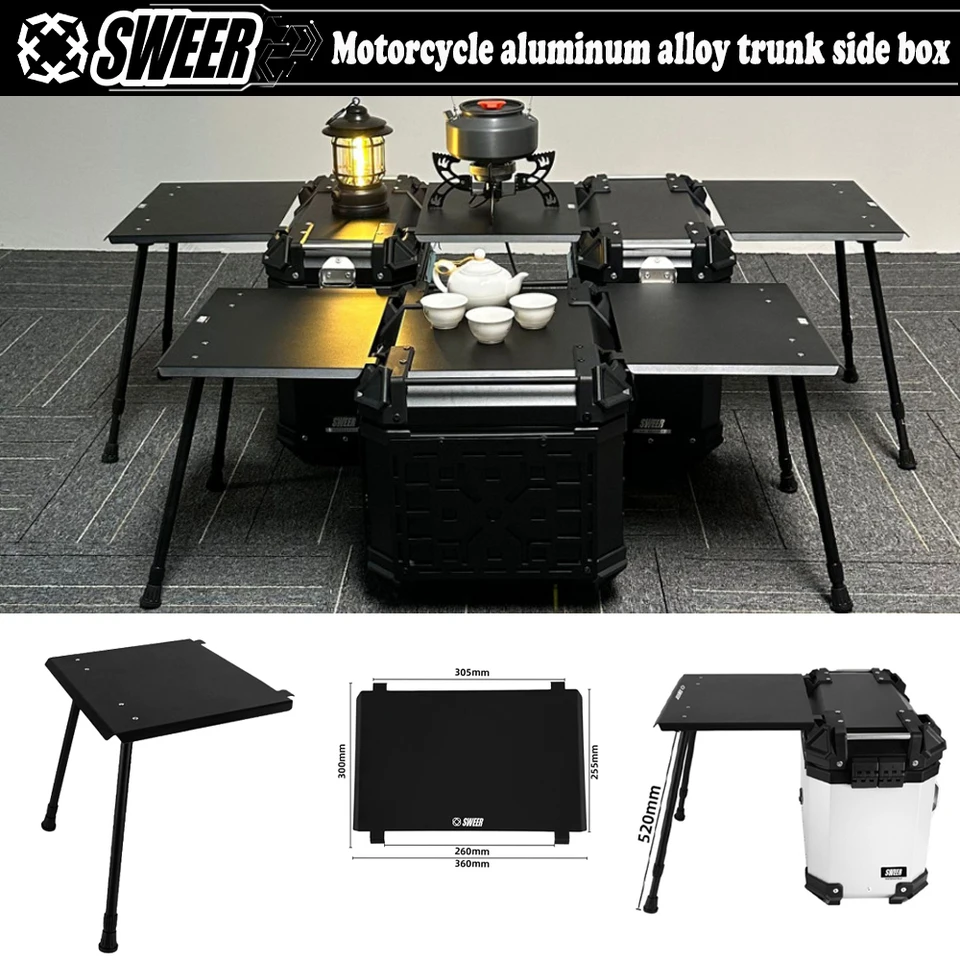Motorcycle Aluminum Top Case Side Case Universal Camping Table