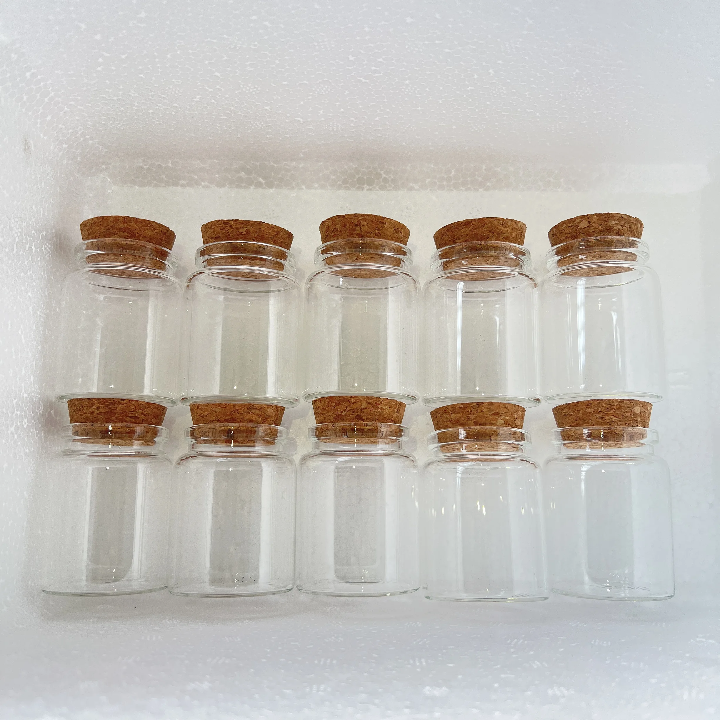 Wholesale 6/16 PCS 60ml Seeds Glass Botles Cork 33×47×60mm Clear Glass Jars Candy Storage Containers DIY Craft Decorative Vials