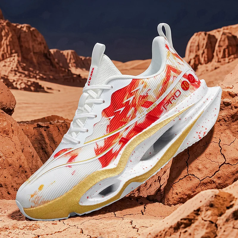 Herren-Freizeitsportschuhe mit Carbonplatte zur Laufunterstützung, atmungsaktivem Mesh, bequemen, niedrigen Schnürschuhen für Trailrunning, Zero-Drop-Sohle, langsamem Rückprall, rutschfest, geeignet für Fitnessstudio, Jogging und Camping. – Detail 10