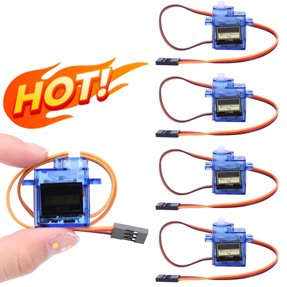 20pcs SG90 9G Micro Servo Servo Motor for RC Planes Robot Arm 180°/360° Fixed-Wing Servo Motor Control for Airplane Helicopter