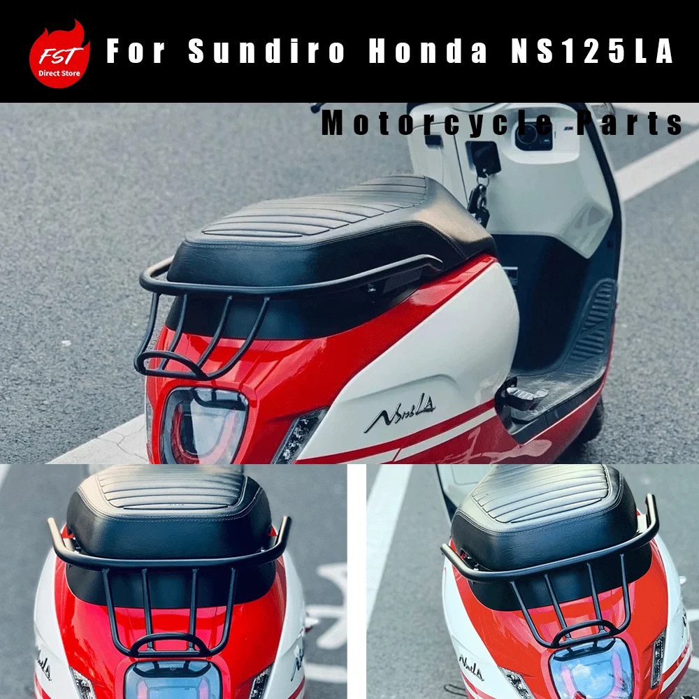 For Suitable for modification of the Sundiro Honda NS125LA: retro-style rear rack / blacked-out short tail rack.