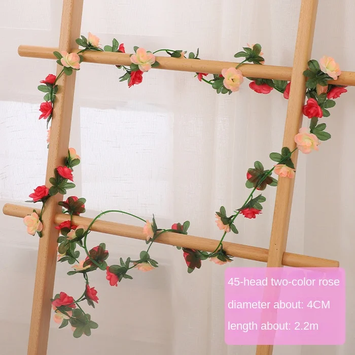 220CM Rose Artificial Flowers for Wedding Home Room Decoration Spring Autumn Garden Arch  Christmas Garland DIY Fake Plant Vine