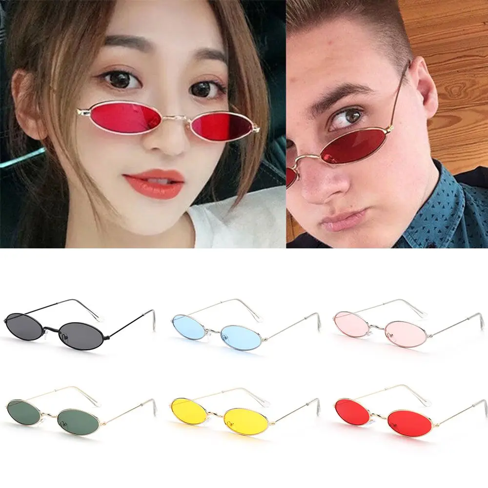 Okulary przeciwsłoneczne w stylu vintage, małe owalne oprawki, dla kobiet i mężczyzn, do projektowania mody.