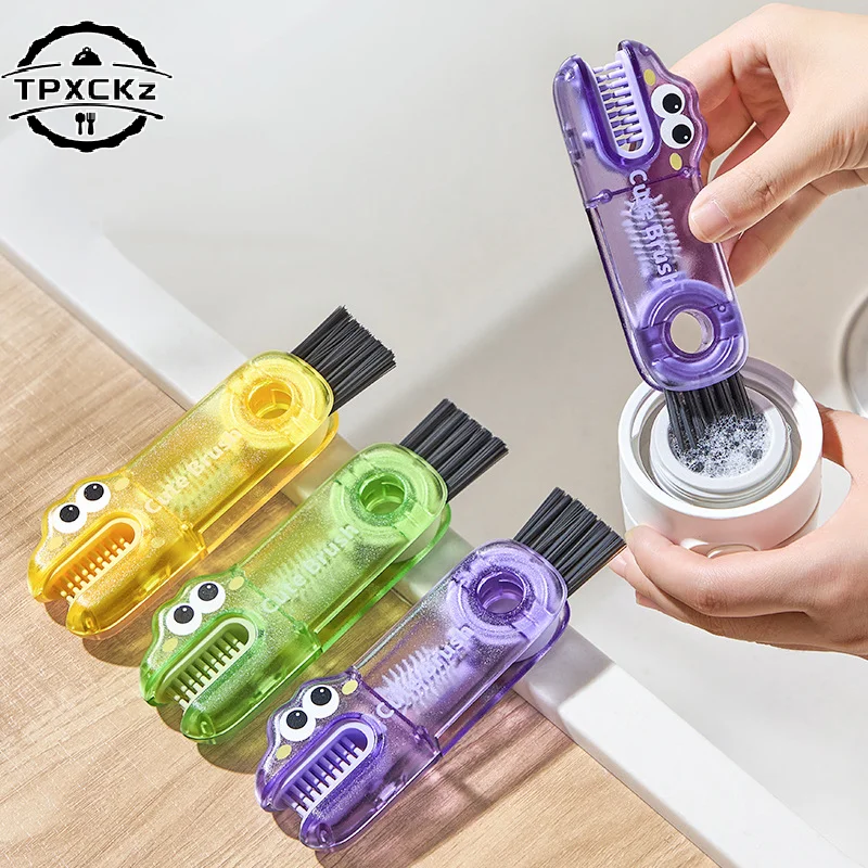 3 In 1 Multifunctional Cleaning Brush Tiny Bottle Cup Lid Detail Brush Straw Cleaner Tools Household Kitchen Cleaning Tool