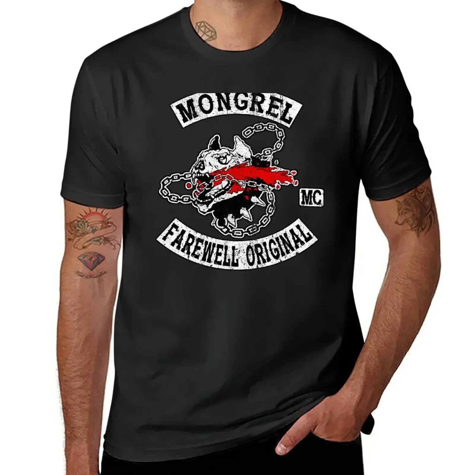 Mongrel Motorcycle Club T-Shirt vintage oversized graphic tee Men's cotton t-shirt