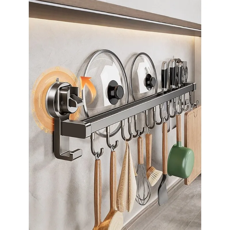 Suction cup, kitchen hook, no punching rack, hanging rod, spatula, knife hanger, wall hanging storage rack