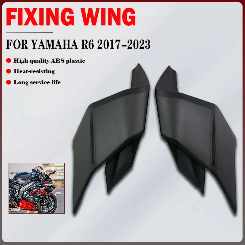 Motorcycle Fixed Wing Side Wings Fairing For Yamaha YZF-R6 2017-2023 Motorcycle ABS Plastic Fairing Component Pneumatic Wing Kit