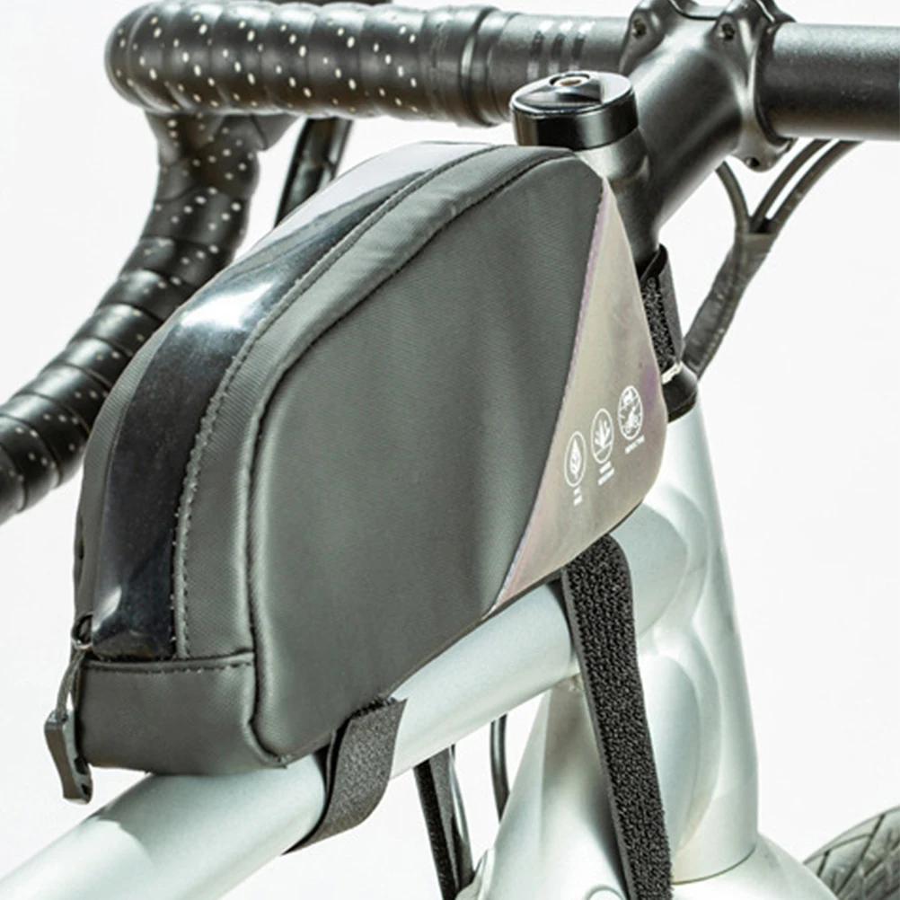 

Top Tube Bike Frame Pouch Cycling Storage Bag for Phone Keys Cards Tools Easy Install Lightweight Durable Oxford Cloth Cotton
