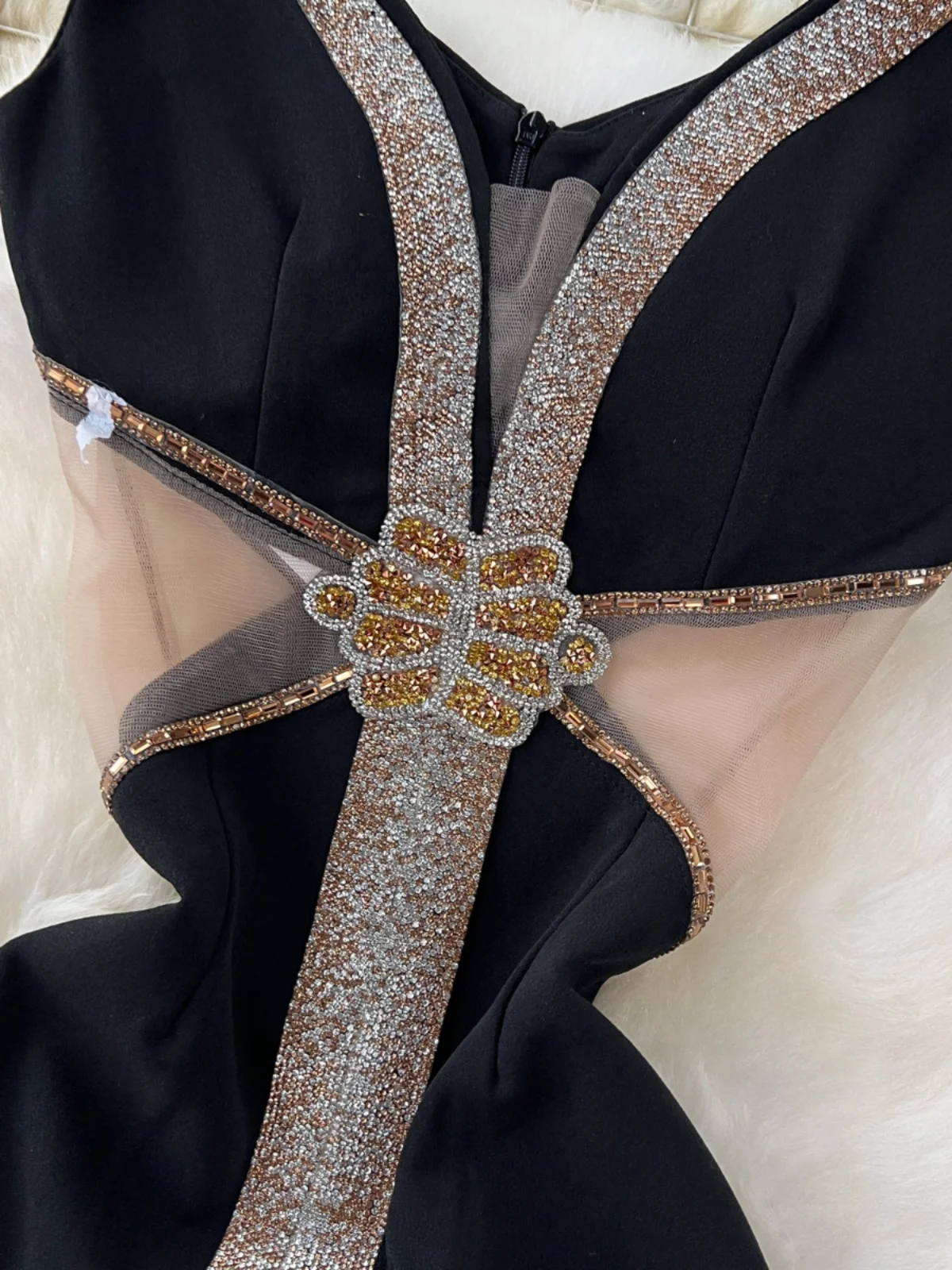 Ele เซ็กซี่ดูผ่าน Me Splice Fi-tail Dr ผู้หญิง High-end Faion ชุดราตรีเกาหลี Sle เดินทาง Dr