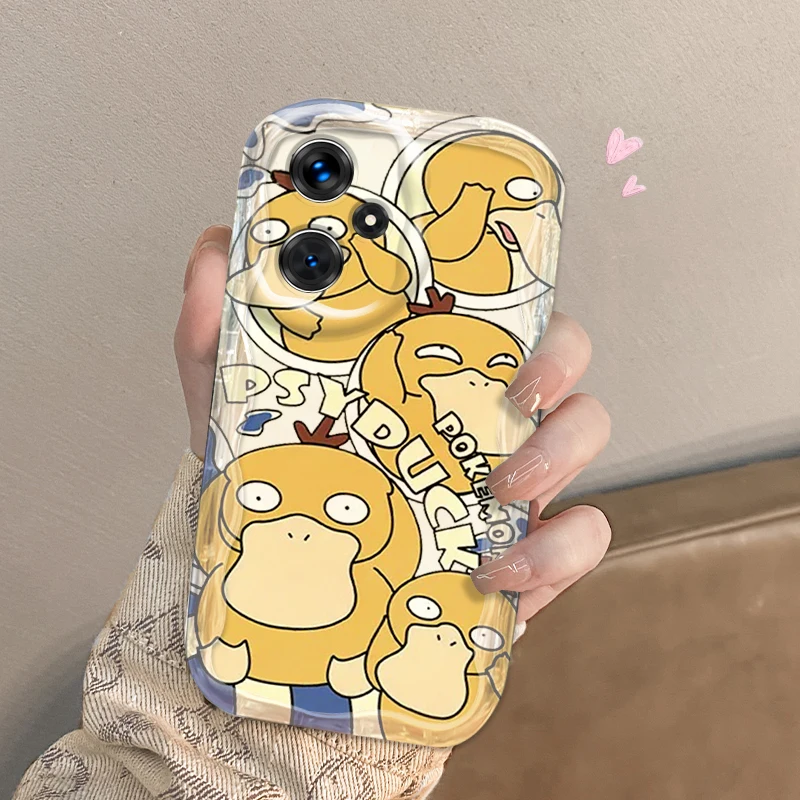 Snorlax Psyduck For Xiaomi Redmi Note 13 12 12S 11S 11 10 9 8 10A 9C 9T Pro Plus 5G Wave Oil TPU Phone Case