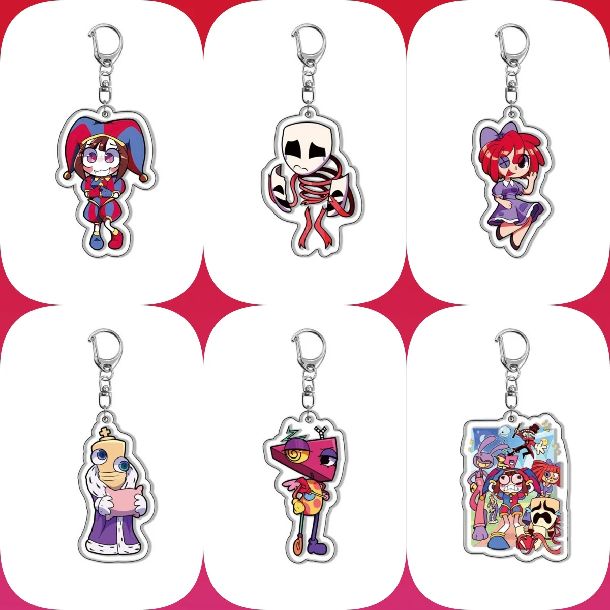 

6CM hot Anime circus troup Acrylic Keychain Model Cosplay Characters Ornament Accessories Good Christmas Collection Gifts