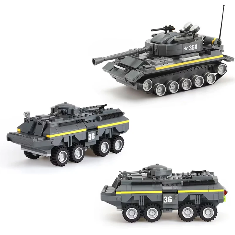 MOC Building Blocks Military Heavy Tank Model Off Road Armored Vehicle Children's DIY Assembly Brick Toy Birthday Gift for Boy