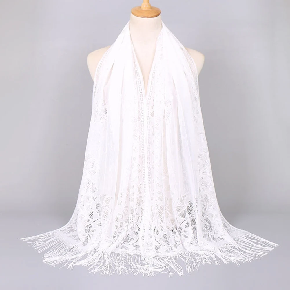 

All-Match Scarf Lace Bride Shawl Daily Wear Breathable Materials Comfortable Wear Elegant Outfit Accessory Full Coverage