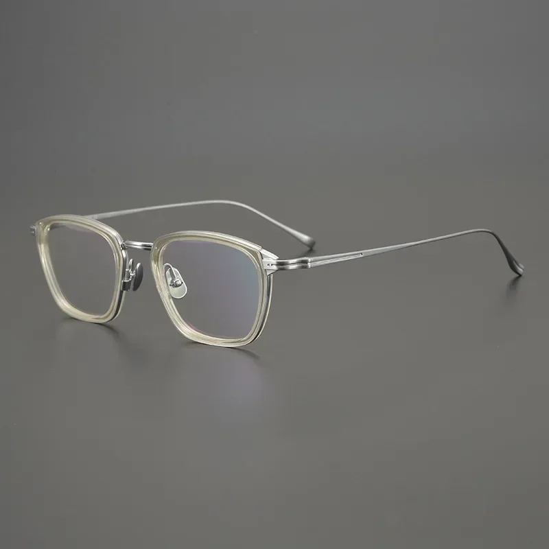 

Handmade Titanium Blue Light Eyeglasses Acetate Men Square Glasses Frame Japanese Prescription Women GAFAS Spectacles Oculos De