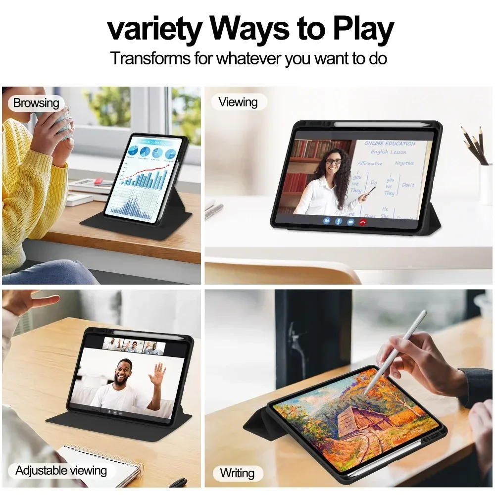 Image 6: Housse de Rotation à 360 degrés pour Xiaomi Pad 7, étui 2024 avec porte-crayon, pour Coque Xiaomi Pad 7 Pro Mi Pad 7, étui pour tablette 11.2 pouces