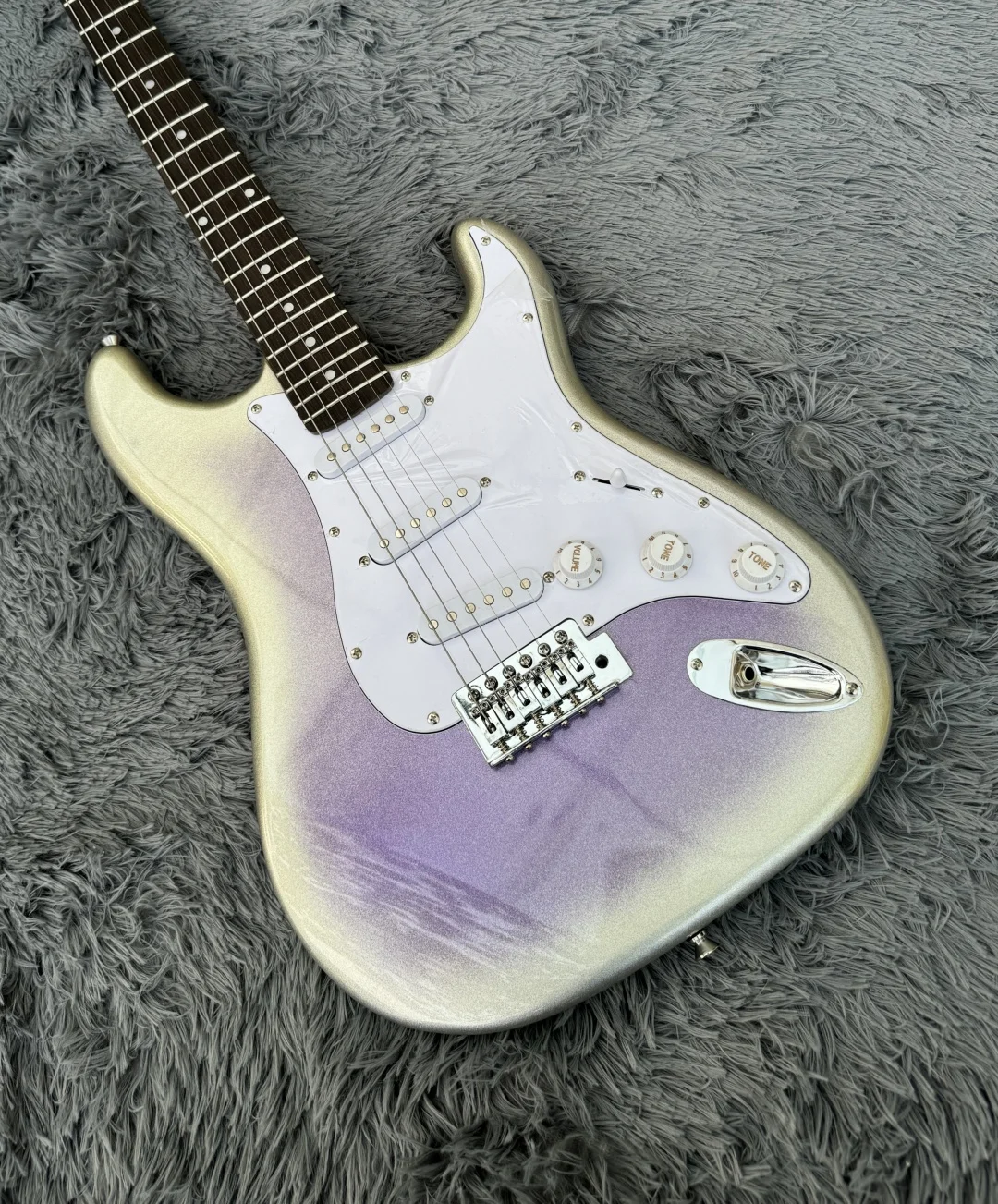 Dream purple high quality electric guitar maple harp head rose wood fingerboard China manufacturing factory straight hair