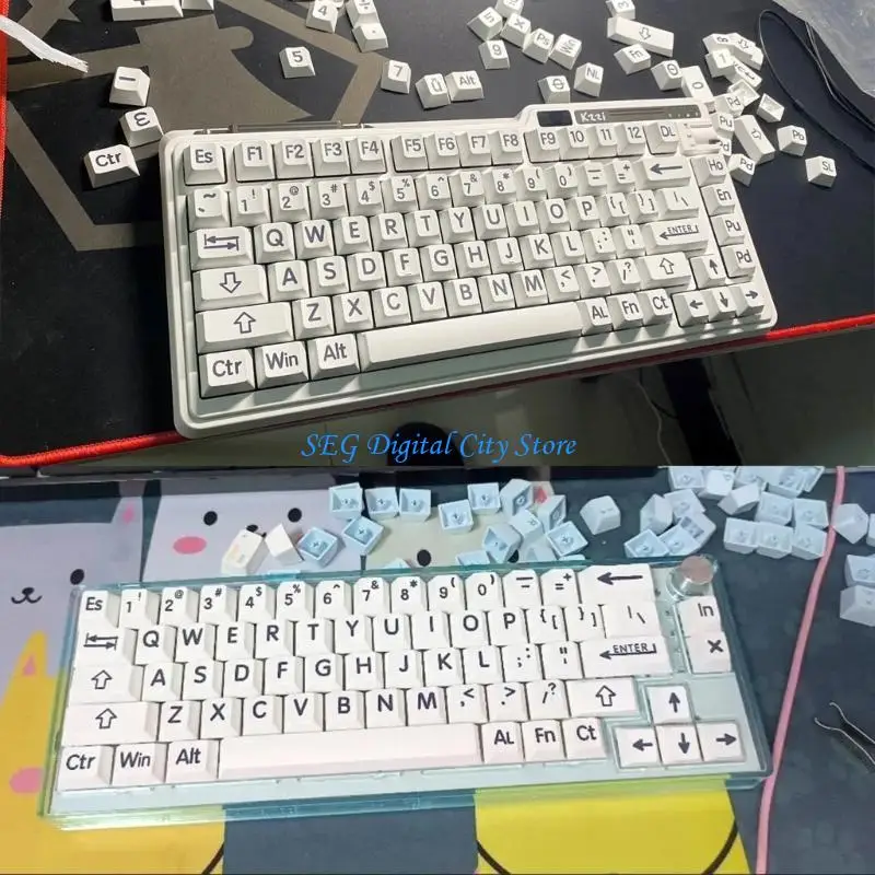 

U75B Original Height Black and White Keycaps Set 125PCS for Mechanical Keyboards Extended Comfortable Typing Experience