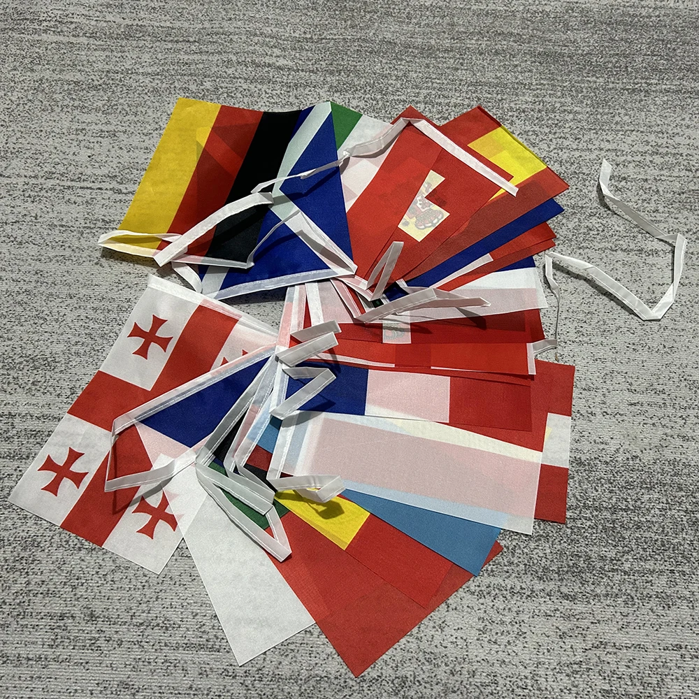 Europe Countries cup 24pcs Euro Bunting National String Flags Banner Football Event for Party decoration