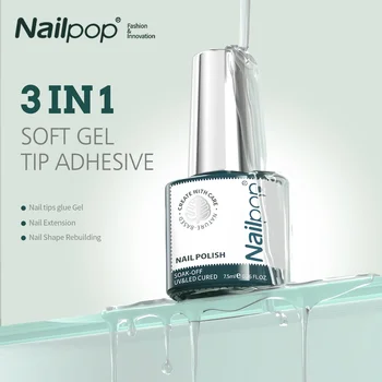 NAILPOP 3-In-1 베이스 코트 7ml 닦아내지 않는 매트 & 샤이니 탑 코트 젤 폴리쉬 스타터용 UV 네일 젤 DIY 홈 네일 살롱