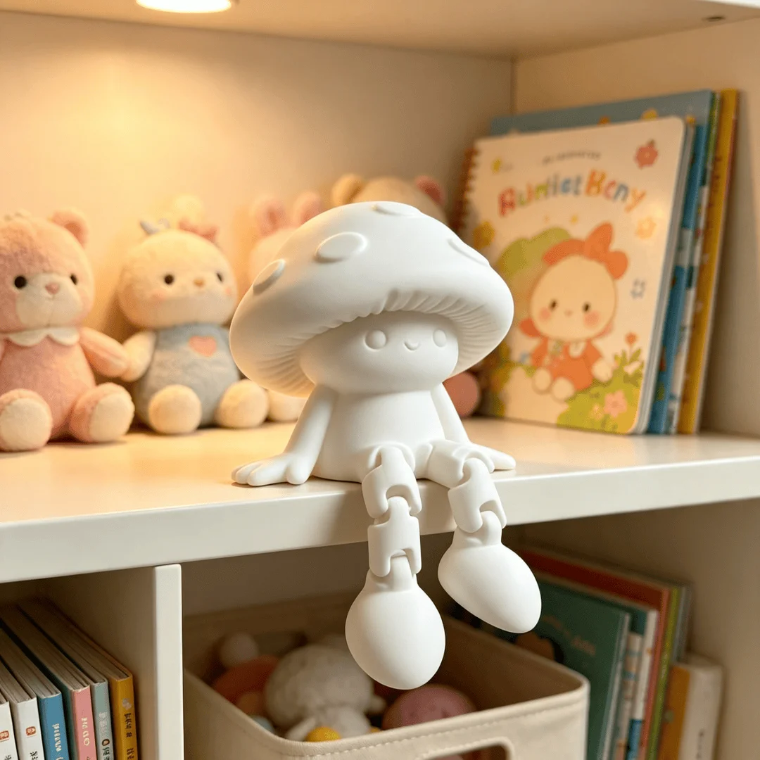 3D Jointed Mushroom Figurine Desktop Ornament Tabletop Shelf Decor Halloween Home Statue Holiday Gift For Bedroom Living Room