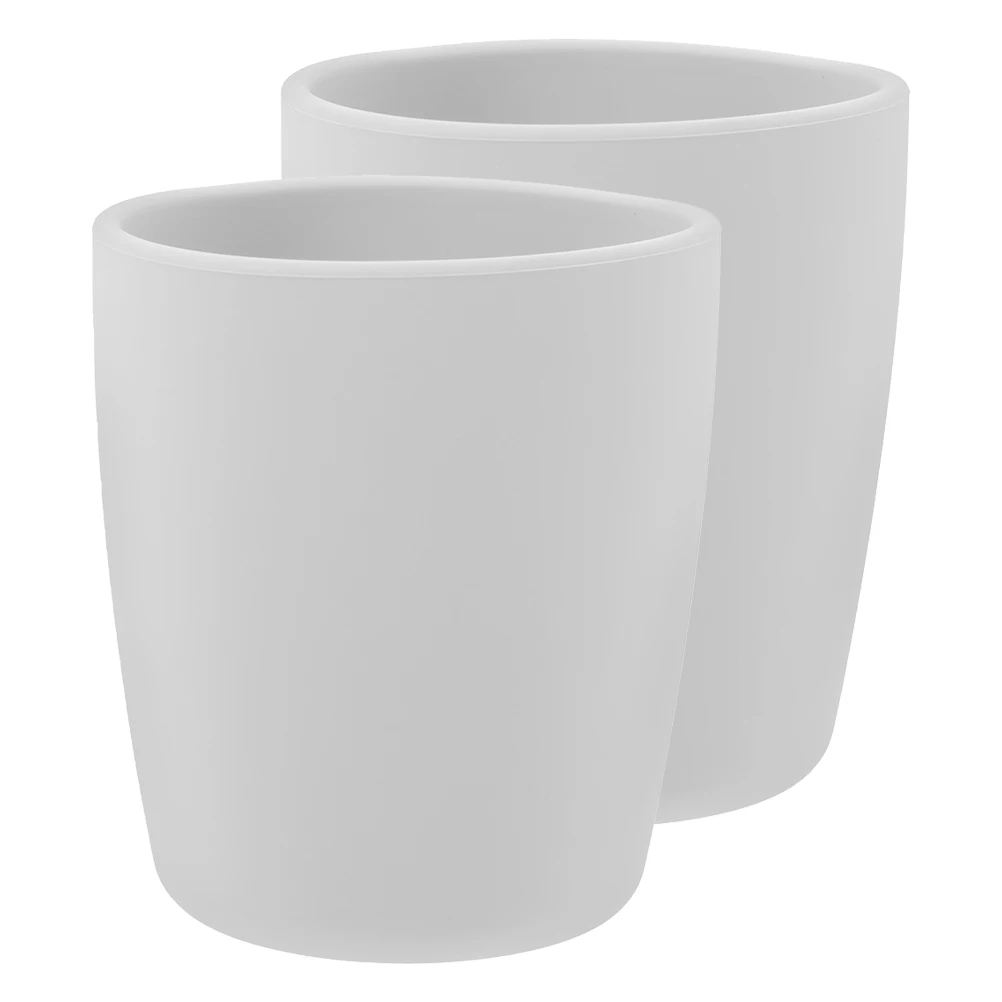 

2 Pcs Open Cup Kids Training Cups for Babies Silicone Cups Toddler 6 Months 3 Year Old Straight Mouthwash Cup Gray