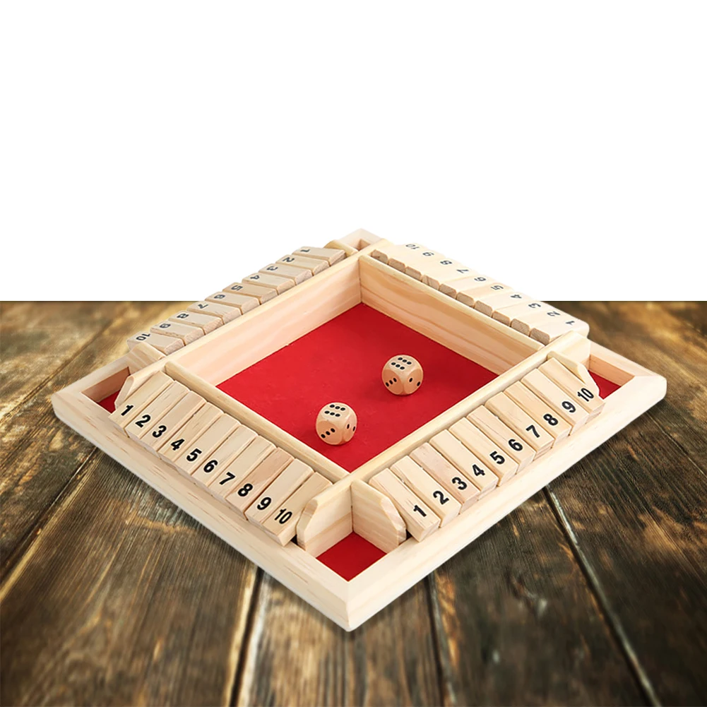 

Игра в кости Shut The Box, для 1-4 игроков, семейная 4-сторонняя настольная игра, математические игры, классические настольные игры