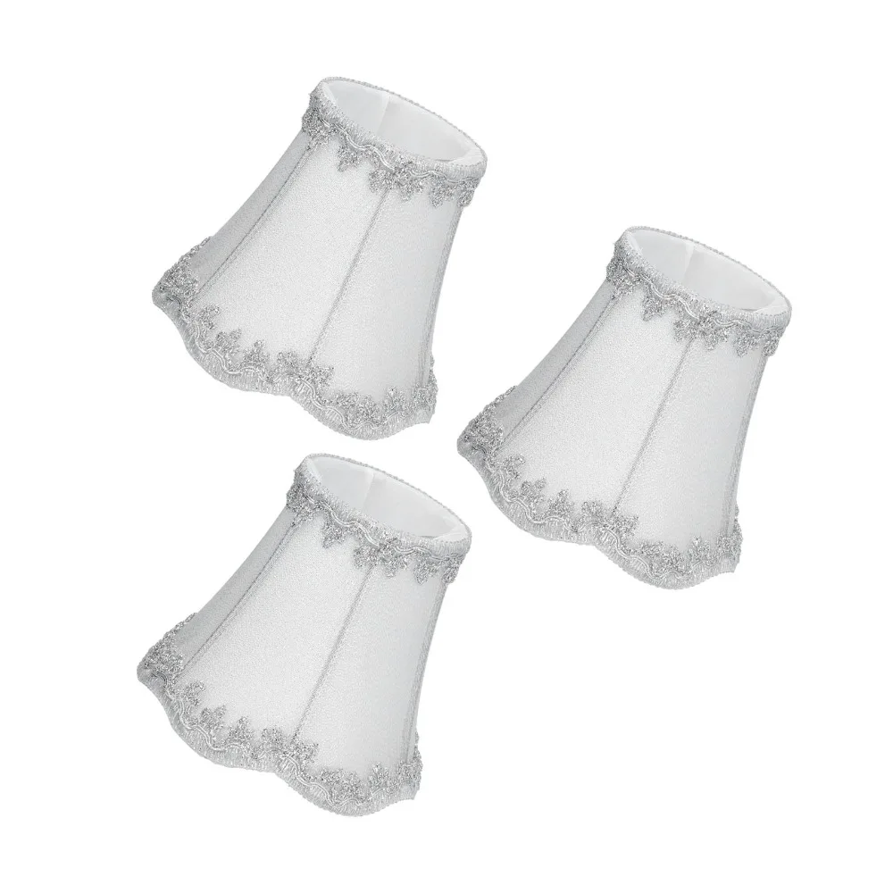 3PCS Simple Fabric Lampshade Clip On Design 4.7 inch Height Chandelier Lamp Shades Wall Lamp Shade Table Lamp