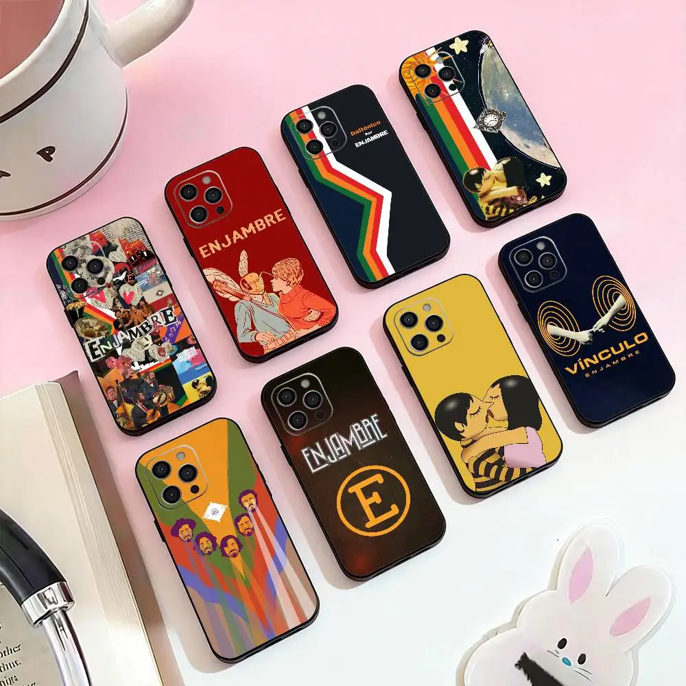 Funda de Silicona Suave Negra para iPhone 17, 16, 15, 14, 13, 12, 11 Plus, Pro Max, Diseño TV ENJAMBRE Daltonico