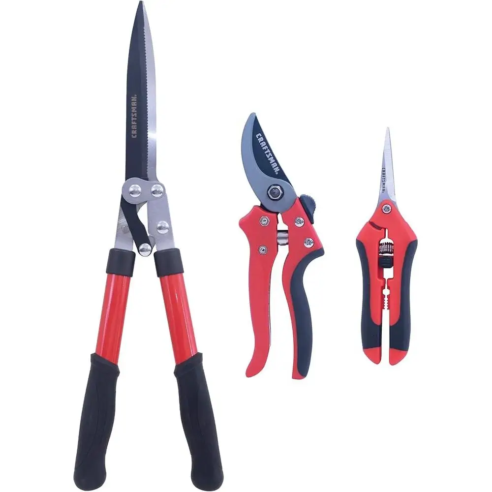 3 ชิ้นตัด Sculpting ชุด Bypass กรรไกรตัดแต่งกิ่งสวน Snips Hedge กรรไกร Ergonomic Soft Touch สวนเครื่องมือ