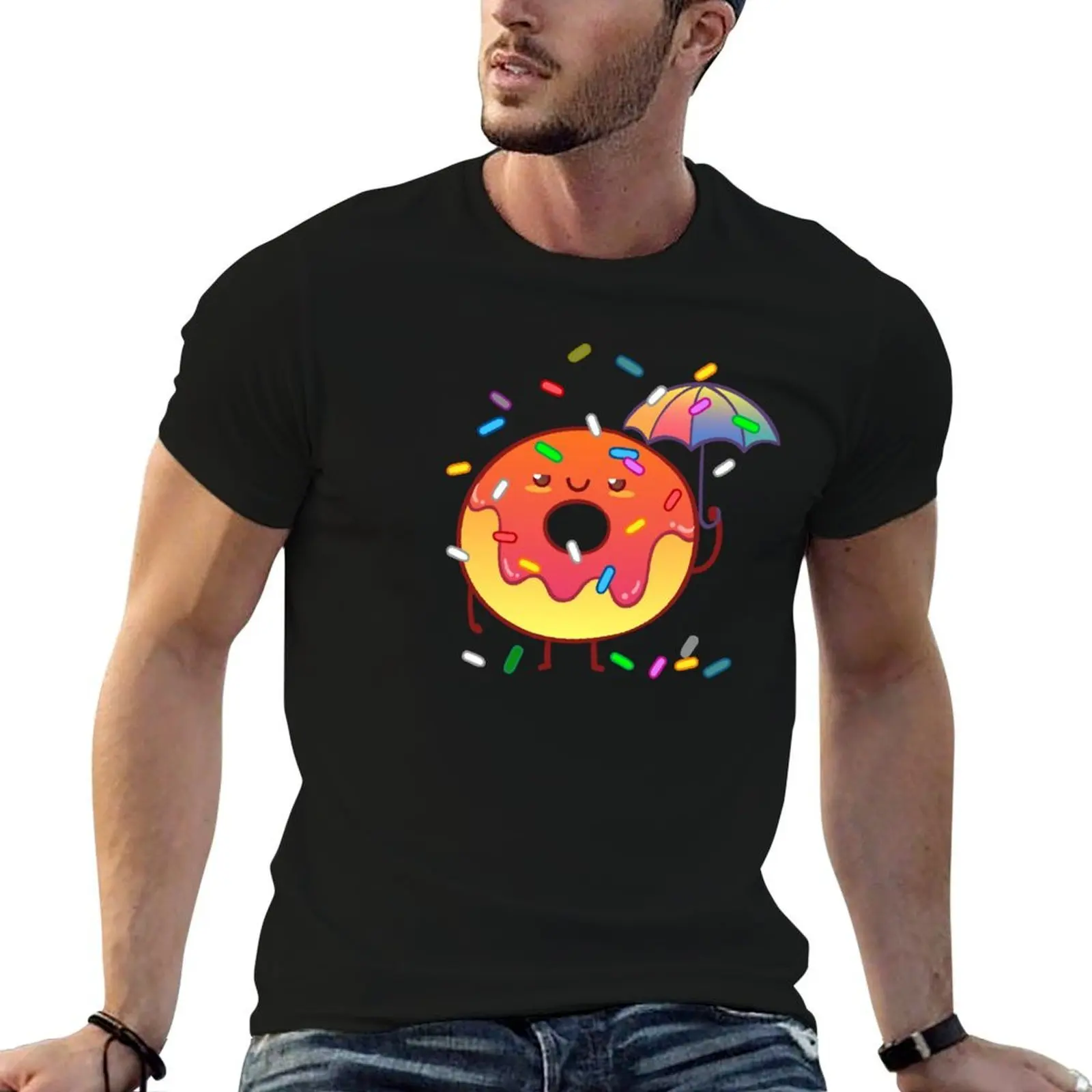 

Cute Donut T-Shirt printed t shirts for man anime t shirts for man t shirt man cotton T-shirt