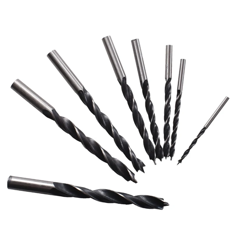 Twist Drill Bit Set, Brad Point Wood Drill Bits, revestido de titânio, Carpintaria, Metal Drilling Bit Tools, 3mm, 4mm, 5mm, 6mm, 7mm, 8mm, 9 milímetros, 10 milímetros, 8 PCes