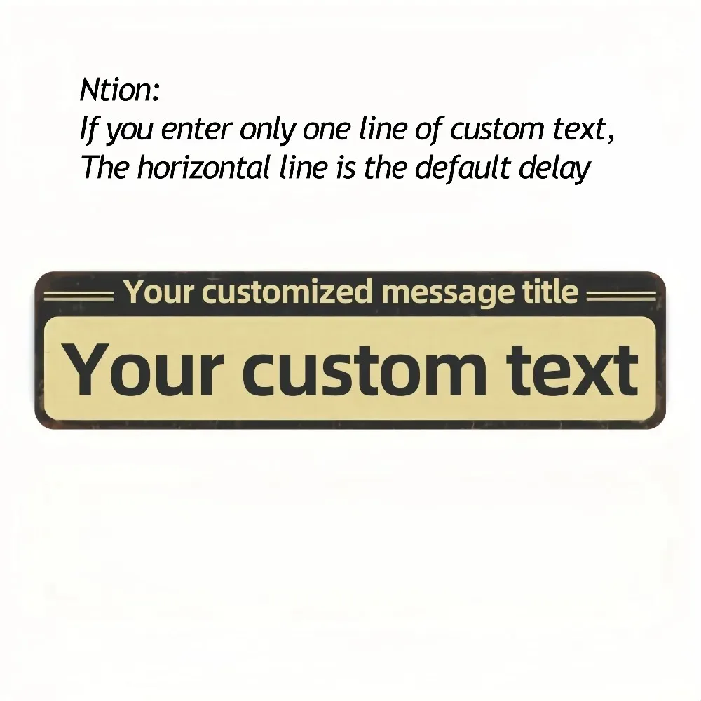 CIFbuy Custom Aluminum Sign,Personalized Text UV Printed Vintage Plaque,Indoor Outdoor Decor‑Only Plaque