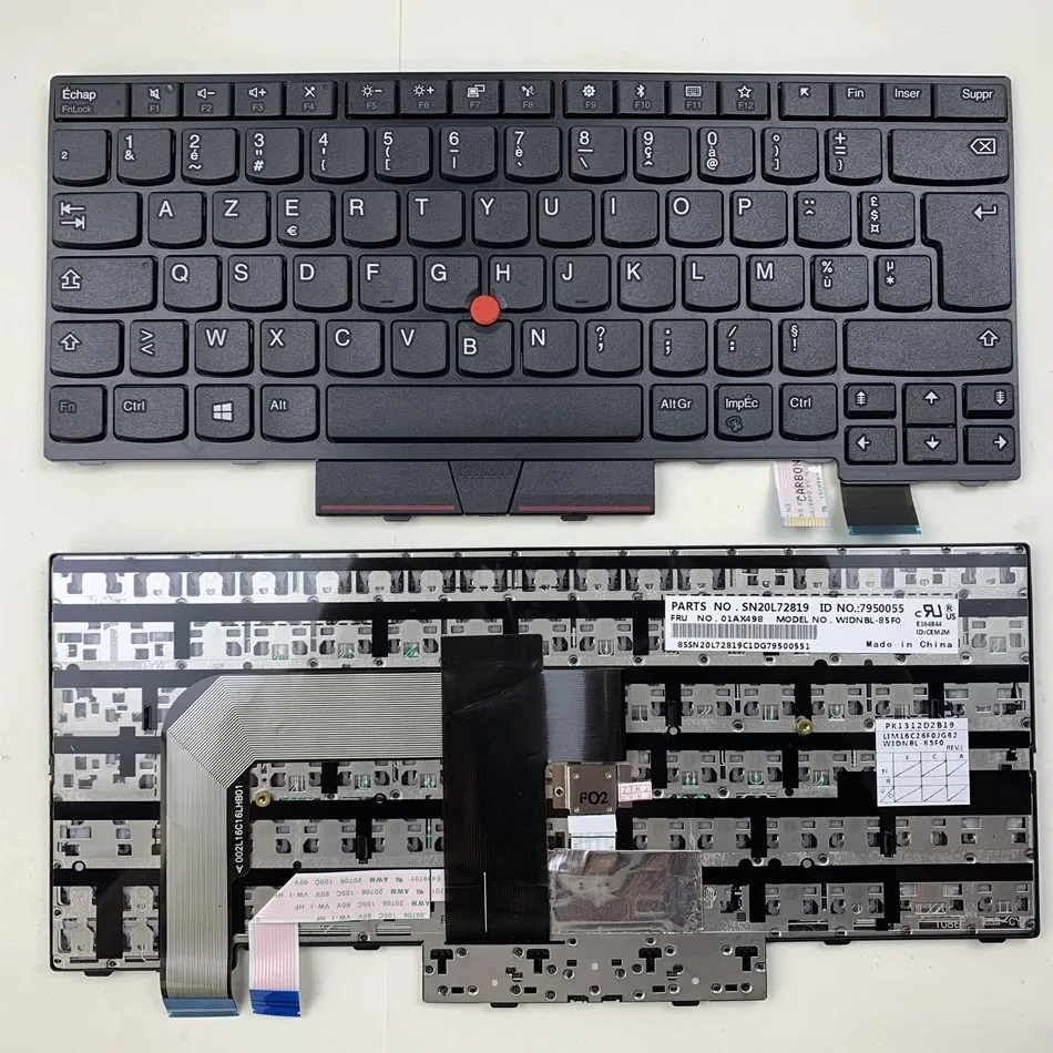 Imagem -02 - Teclado para Lenovo Thinkpad T470 T480 A475 A485 Novo Francês fr Blacklight