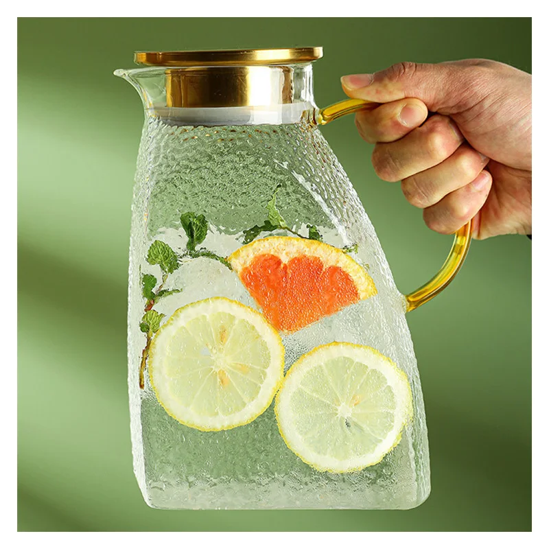 Large Capacity Clear Glass Water Pitcher with Handle Heat Resistant Cold and Hot Kettle Tea Pot Juice Jug 1500 ml 1800ml