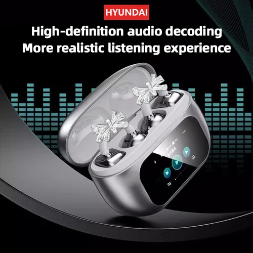 Imagen 2 del producto Choice HYUNDAI HY-C02 Auriculares con pantalla LED de alimentación Auriculares inalámbricos con Bluetooth Micrófono Cancelación de ruido Auriculares con sonido estéreo