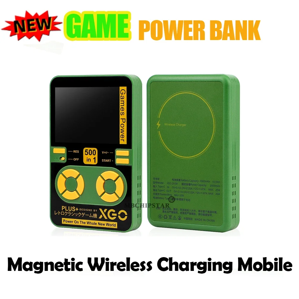 

Magnetic Wireless Power Bank 5000mAh 15W Fast Charging Portable External Battery For iPhone 8 To 16 Series Game Console