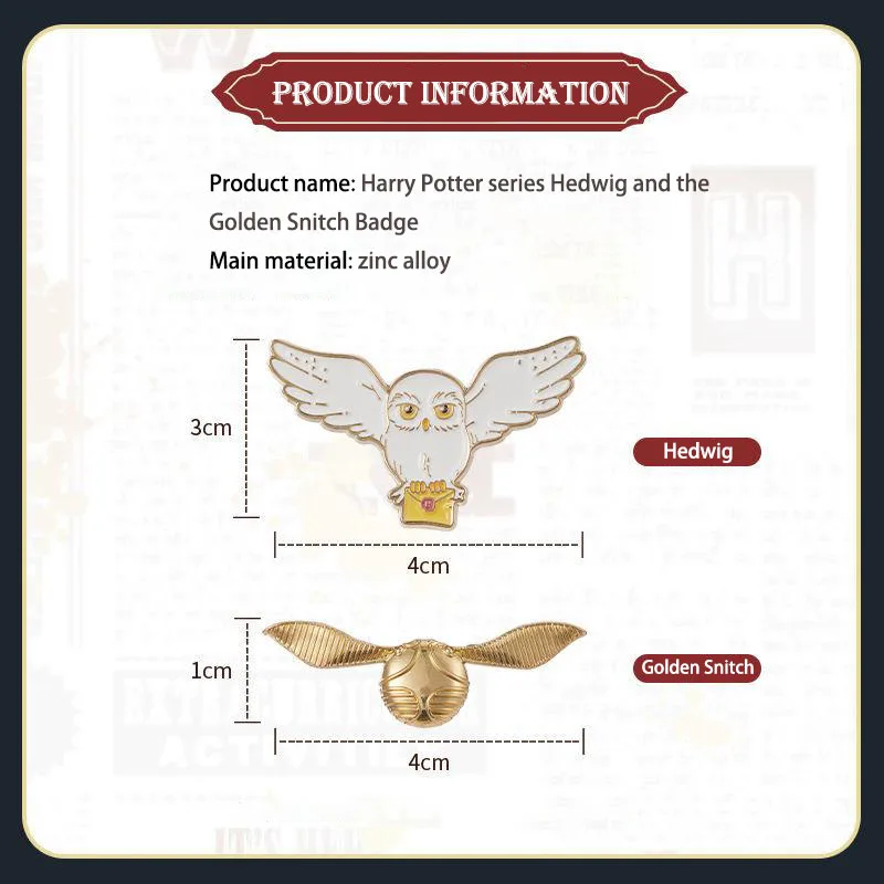 Echte Miniso Harry Potter Perifere Hedwig en de Gouden Snaai Badge Creatief Speelgoed Schattig Versierd Verjaardagscadeau voor kinderen