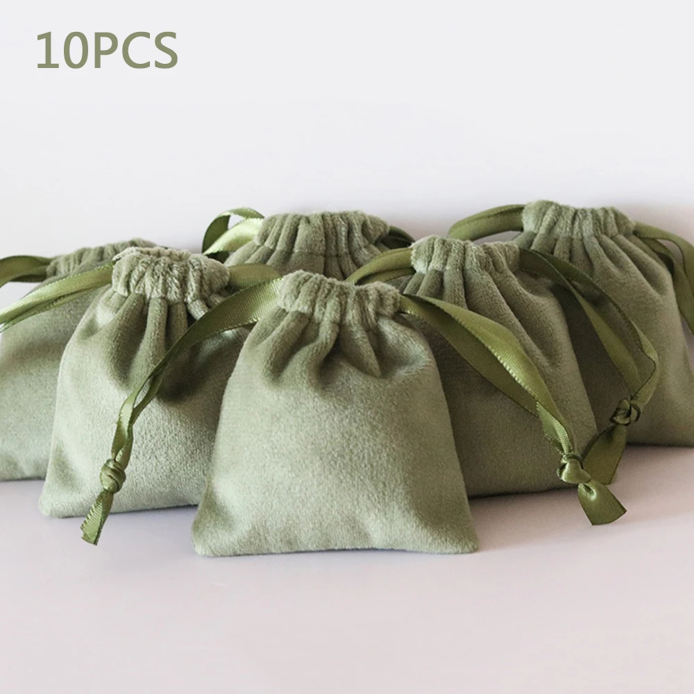 

Velvet Drawstring Bags Jewelry Packaging Bag Wedding Gift Pouch Green for Guests Entrepreneurship Sachet Birthday Candy Package