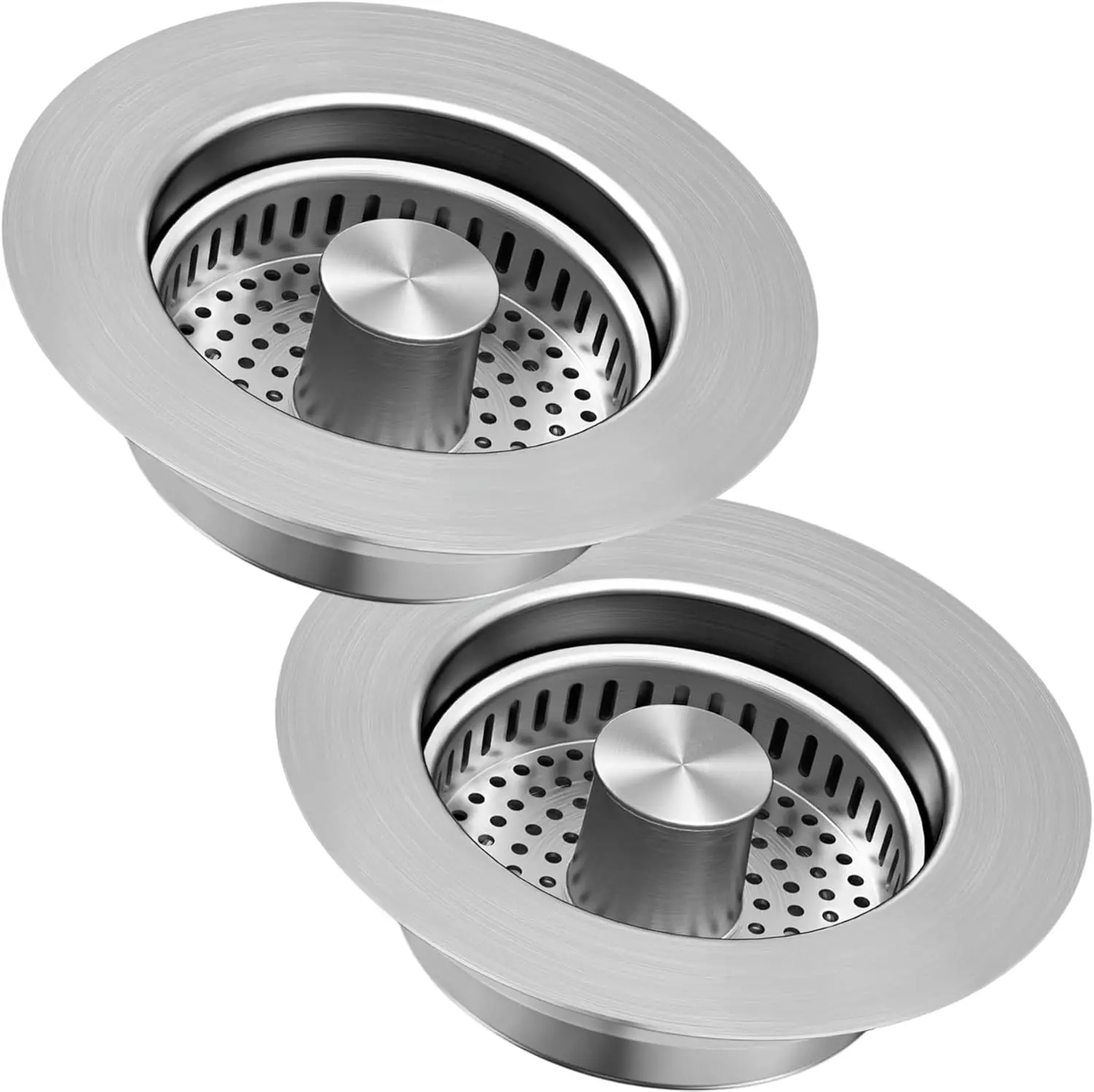 

3-in-1 Kitchen Sink Drain Strainer & Stopper, Stainless Steel Food Catcher Plug with Filter Basket, Fits 3-1/2 Inch Drai