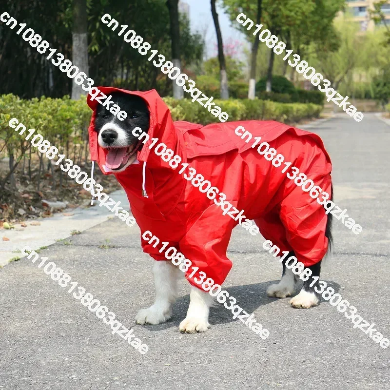 Big dog raincoat four-legged waterproof all-wrap poncho Medium-sized dog edge  Labrador waterproof clothing