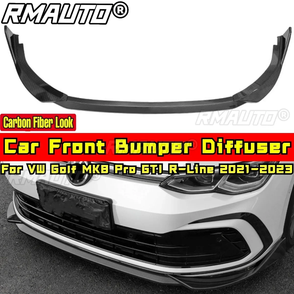 

Для Golf MK8 Pro GTI R-Line Body Kit Защита бампера из углеродного волокна для VW Golf MK8 Pro GTI R-Line 2021-2023 Автомобильные аксессуары